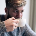 Ben drinking coffee