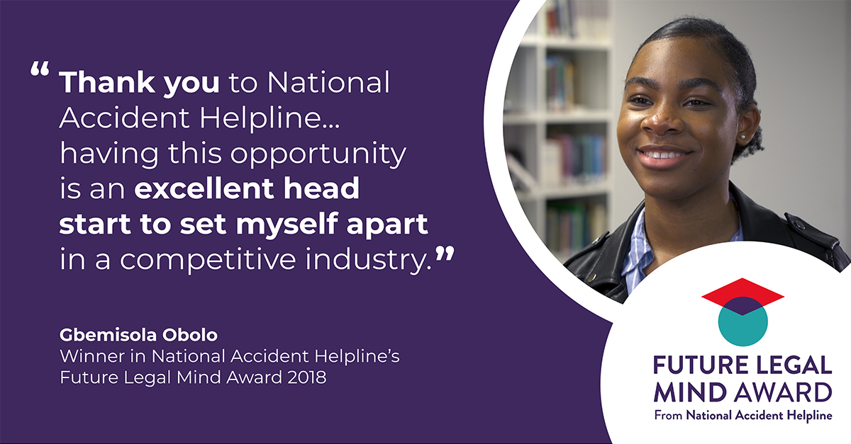 Future Legal Mind 2018 winner’s quote | National Accident Helpline