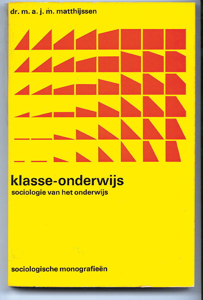 Karel Martens, grafisch design voor boek uit 1971, felgele cover met rode abstracte vormen