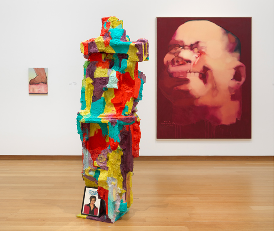 installation view of works by Miriam Cahn, Rachel Harrison and Yang Shaobin. 