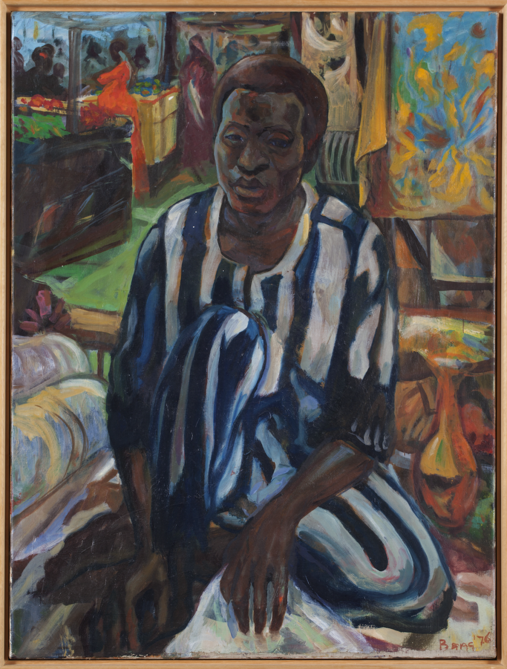 Armand Baag, The fabric dealer, 1980, oil on canvas. Collectie Stedelijk Museum Amsterdam