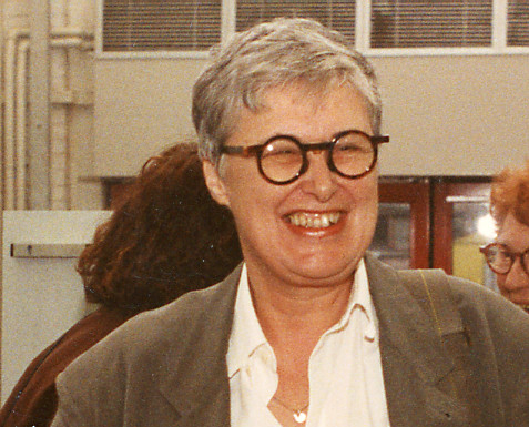 Rini Dippel bij haar afscheid van het Stedelijk Museum, 1993
