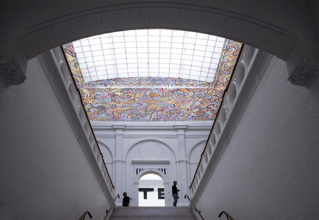 Keith Haring, Untitled (velum), 1986. Installation 2017. Photo: Gert Jan van Rooij. Collection Stedelijk Museum Amsterdam
