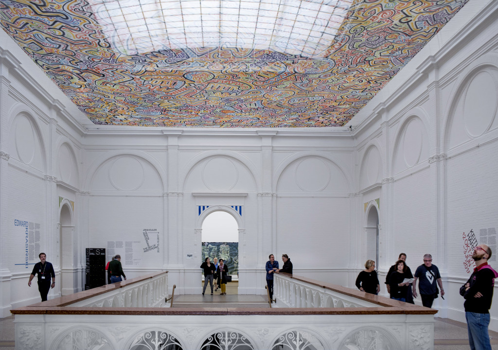 Keith Haring, Untitled (velum), 1986. Installation 2017. Photo: Gert Jan van Rooij. Collection Stedelijk Museum Amsterdam