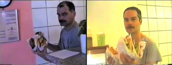 Deniz Eroglu, Baba Diptych, 2016, tweekanaals SD PAL video, kleur, geluid, 2 min., 30 sec., courtesy de kunstenaar