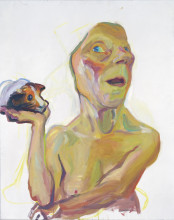 Maria Lassnig, ‘Selbst mit Meerschweinchen’, 2000. Private Collection. Courtesy Hauser & Wirth Collection Services. © Maria Lassnig Foundation