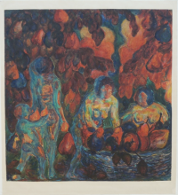 K. Malevich, Fruitplukken/Overvloed, 1909 inv. nr. 4.2001 (172). Gouache en potlood op papier.