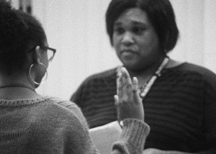 Film still from Kevin Jerome Everson's Tonsler Park (2017). 80", 16mm, b&w, sound. Copyright: Kevin Jerome Everson; Trilobite-Arts DAC; Picture Palace Pictures.