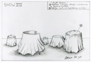 Marinus Boezem, show 14, Soft tables, design, 1968, , courtesy the artist.