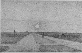 Chris Beekman, 'Landschap met wegen en zon', 1914 (litho). Kröller-Müller Museum, Otterlo. Uit: Ger Harmsen, Chris Beekman, Een kunstenaarsleven, 1887-1964, Nijmegen (1999).