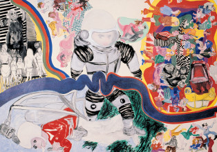 Jacqueline de Jong, ‘Tournevicieux cosmonautique (les âmes les plus confuses se retrouvent un matin conditionés par un peu de pésanteur) (private life of cosmonauts)’, 1966. Particuliere collectie. Courtesy de kunstenaar.