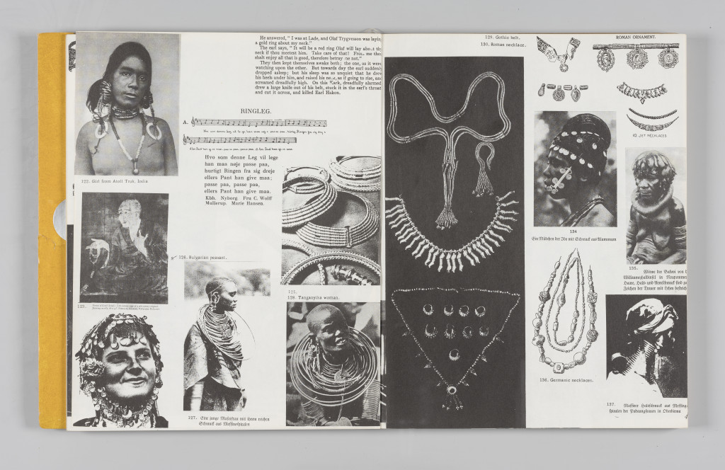 Imagery of multiracial people ringed with jewels and precious metals, “The Situationist Times” 5 (December 1964), pages 48–49. All reproduction, deformation, modification, derivation, and transformation of “The Situationist Times” is permitted.
