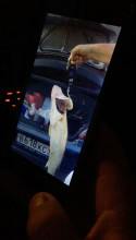 Polina Medvedeva, "The Champagne Drinkers: Russia's Informal Economy from the Back Seat of a Taxi", 2015-2018, video projection, 2-channel video installation on 4 smartphones, 5 car seats, courtesy the artist.