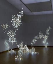 15. Studio Drift, Fragile Future 3 (2009, installation 2018 at the Stedelijk Museum with the Fragile Future Chandelier 3.5). Photo: Gert-Jan van Rooij