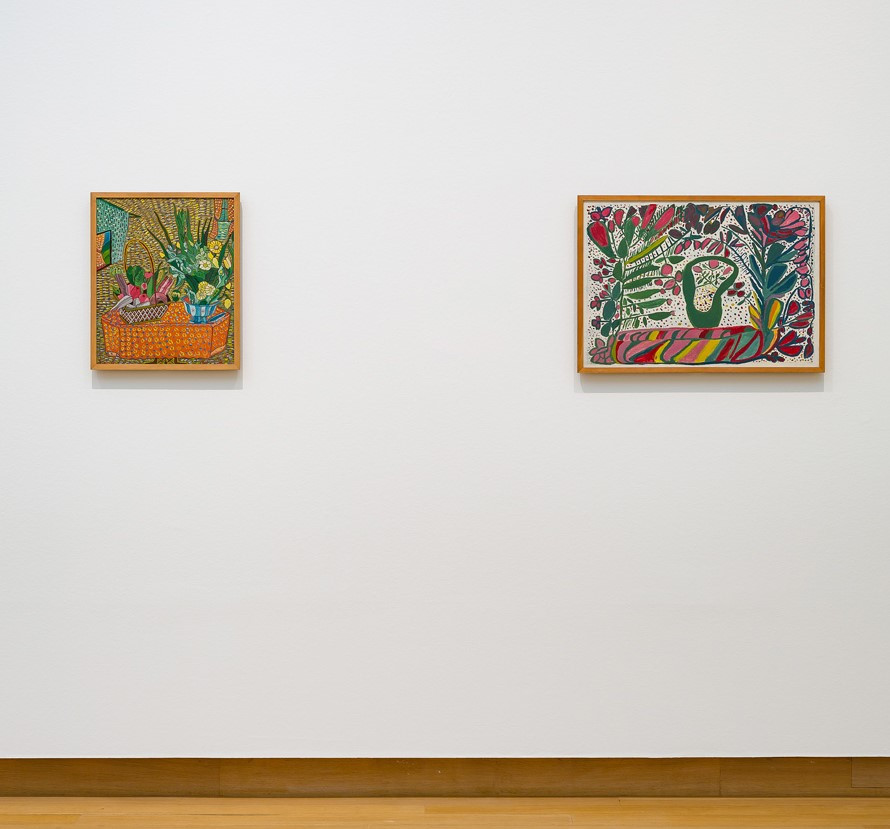 From left to right, Gesner Abélard, Dining Room, 1949; Robert Saint-Brice, Composition, 1948, both gifts of Chris Engels, Willemstad, 1950. Photo: Peter Tijhuis.
