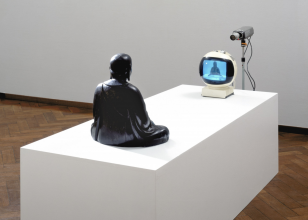 Nam June Paik, TV-Buddha, 1974. Collection Stedelijk Museum Amsterdam. Photo: Stedelijk Museum Amsterdam.