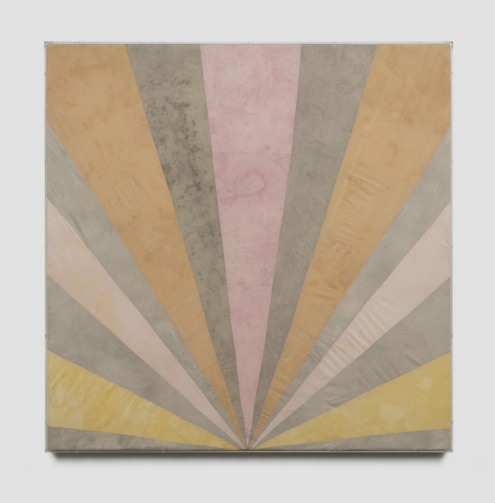 Yto Barrada, 'Untitled (After Stella, Sunrise II)', 2020, cotton and dyes from plant extracts