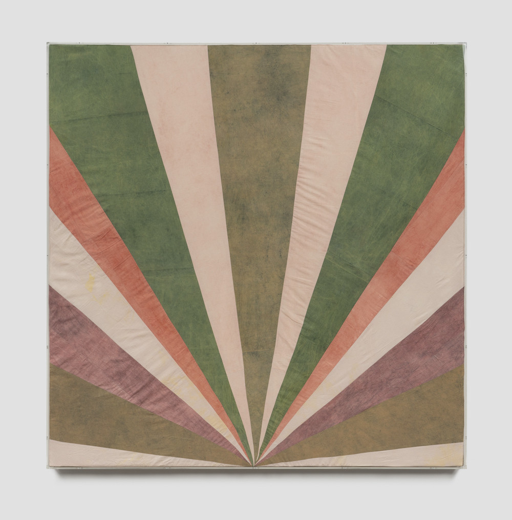 Yto Barrada, 'Untitled (After Stella, Sunrise III)', 2020, cotton and dyes from plant extracts