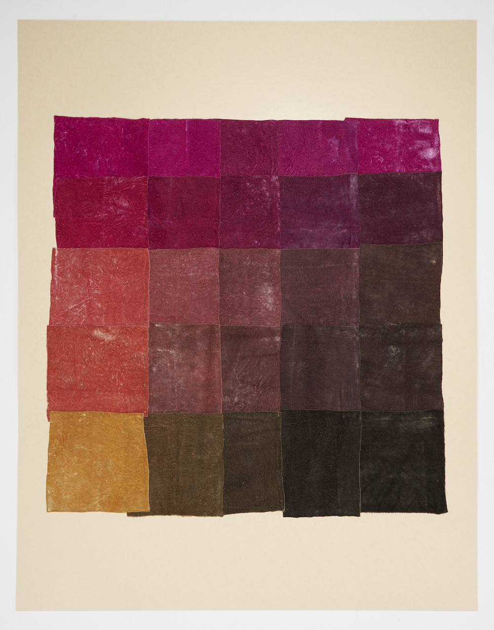 Yto Barrada, 'Velvet collage #4', 2019, silk velvet, dyes from plant extracts, mounted on board