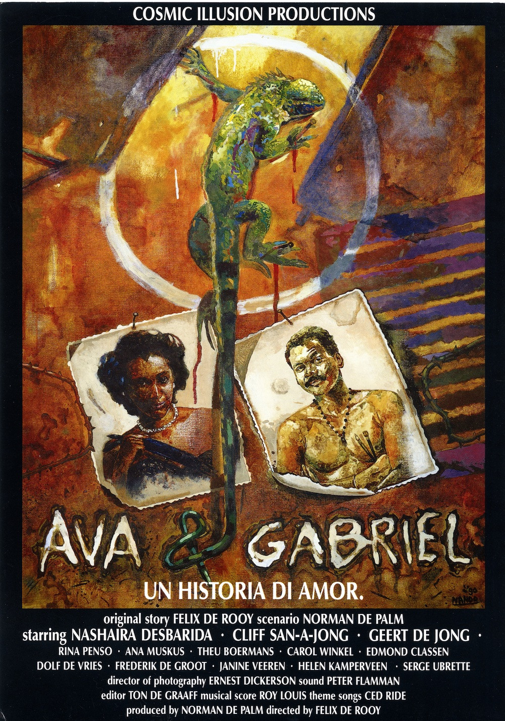 poster 'Ava & Gabriel', with painting of two persons