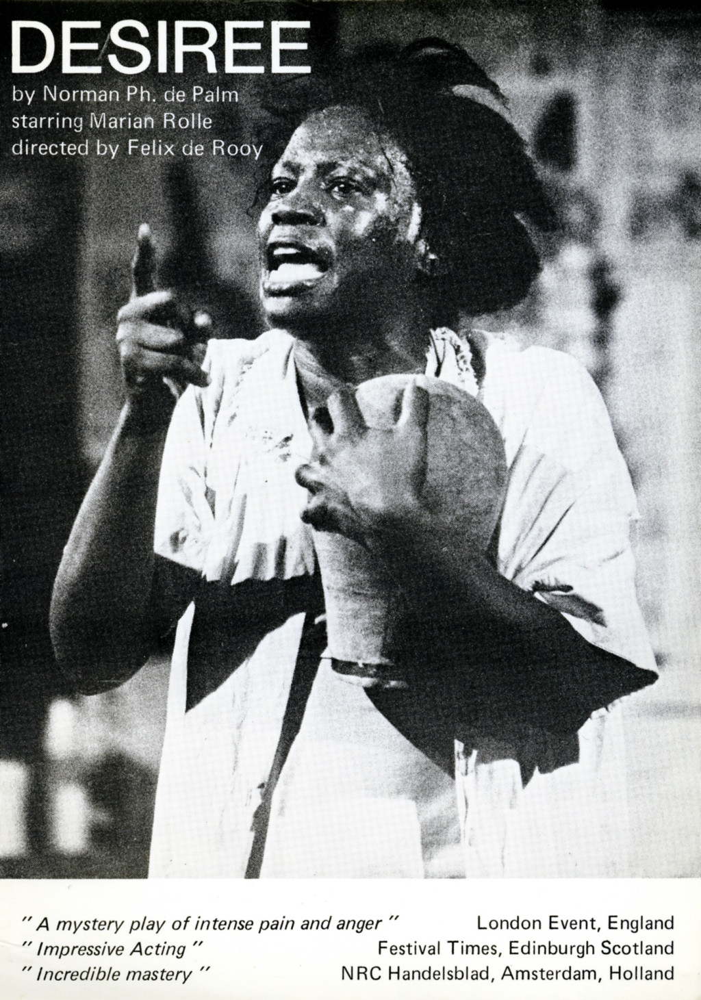 poster 'Desiree', photo with black woman