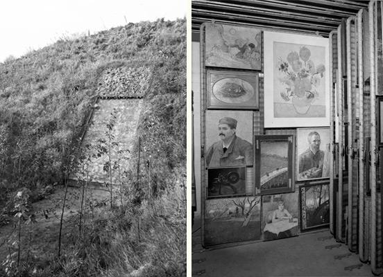 De bunker bij Castricum, met werk van oa. Van Gogh. Foto Joh. de Haas, coll. Stedelijk Museum Amsterdam