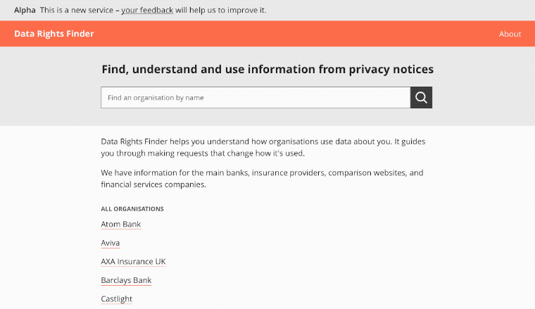 Data Rights Finder