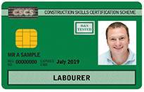 CSCS labourers card example - citb course