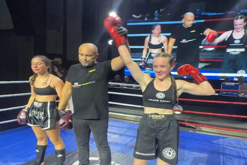 Grace Goody takes the win! In an exciting WKN International team event, Uppercut (Cyprus) narrowly beat ProKick (Northern Ireland) with a close 3–2 victory.