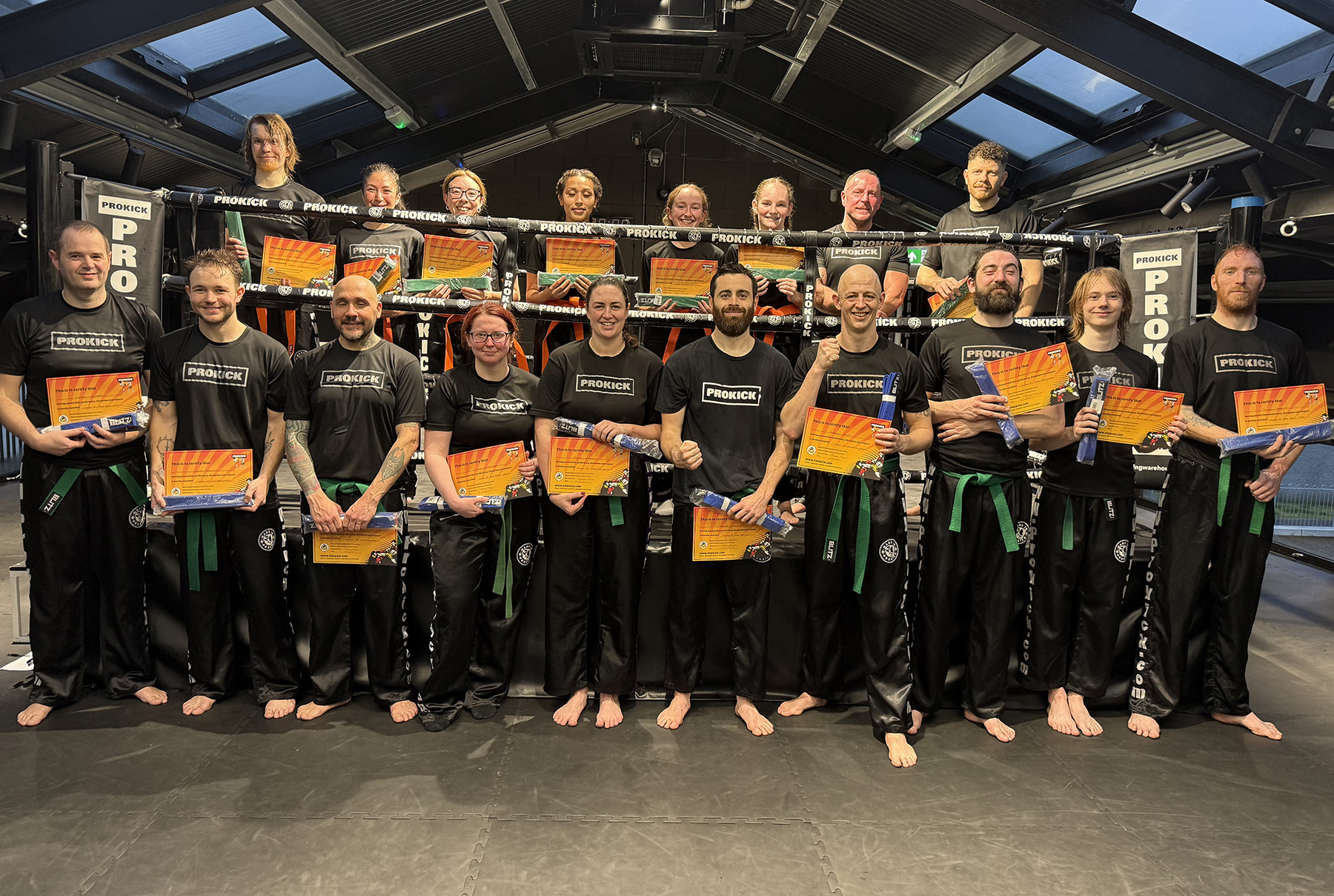 10 new Senior Blue Belts 8 new Green Belts