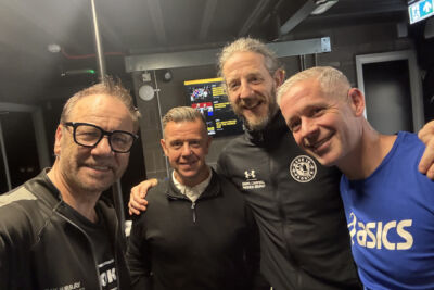 Pictured from left to right at ProKick Gym are Billy Murray of Prokick, Richard of Forsythe Consulting, Daryl Campbell of DC Consultancy, and Fergal O'Donnell of Insight-Solutions.