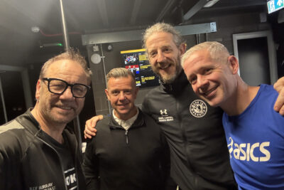 Pictured from left to right at ProKick Gym are Billy Murray of Prokick, Richard of Forsythe Consulting, Daryl Campbell of DC Consultancy, and Fergal O'Donnell of Insight-Solutions.