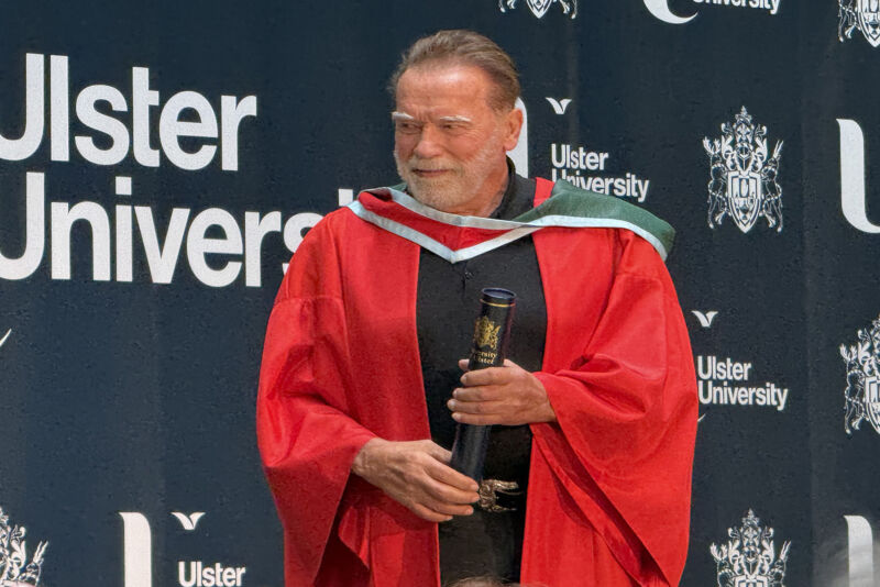 Dr. Arnold Schwarzenegger was awarded an Honorary Doctorate in the heart of Belfast on Monday 30th March 2026 and the Ulster University