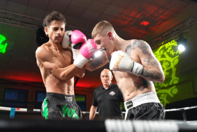 Jay Lands a right hook in a commanding performance in Cork, stopping Tadhg English in the third round