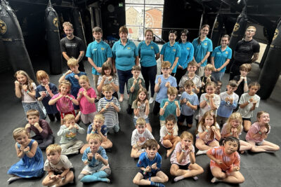 Today, Wednesday 22nd July, ProKick Gym welcomed over 40 children from Venture Kids to our East Belfast headquarters for a morning packed with fun, fitness and kickboxing, ProKick style.