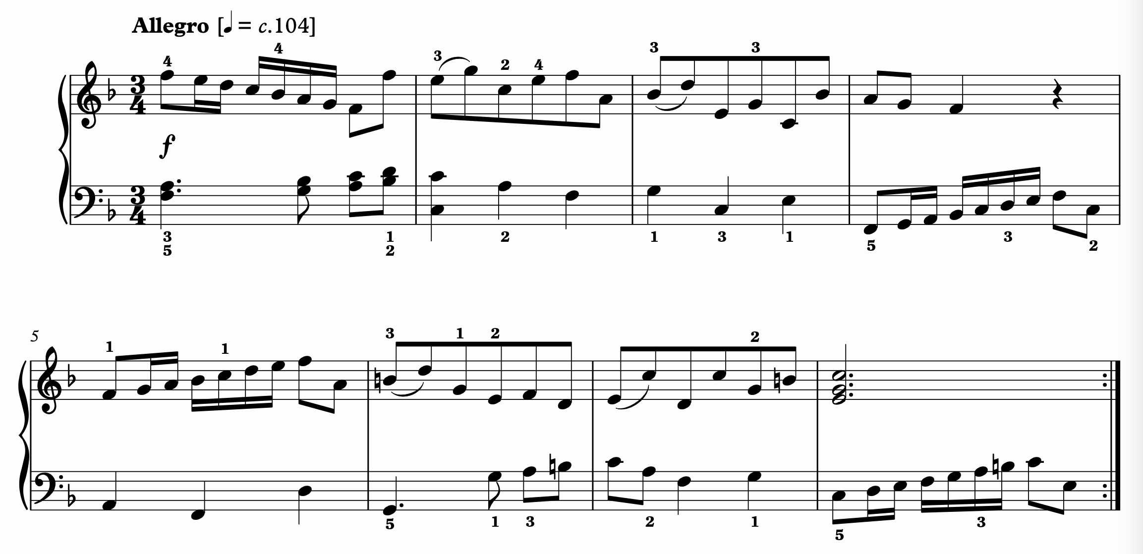 Handel Allegro in F, HWV 488