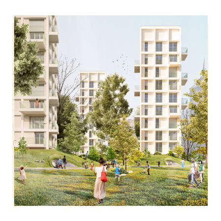 FOURTH PRIZE . PROJECT COMPETITION. Plan in the Amara-Easo railway yard area in Donostia-San Sebastián