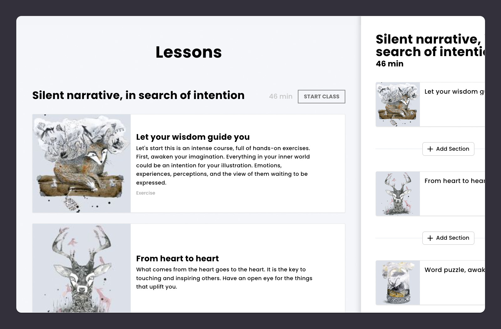 Lessons list
