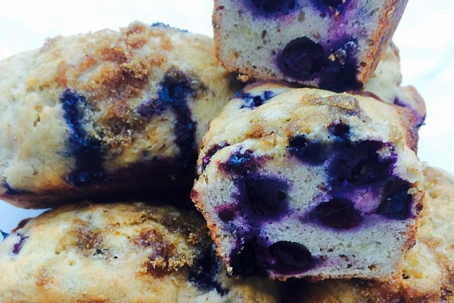 Dairy free/Egg free Banana Blueberry Mini Loaves