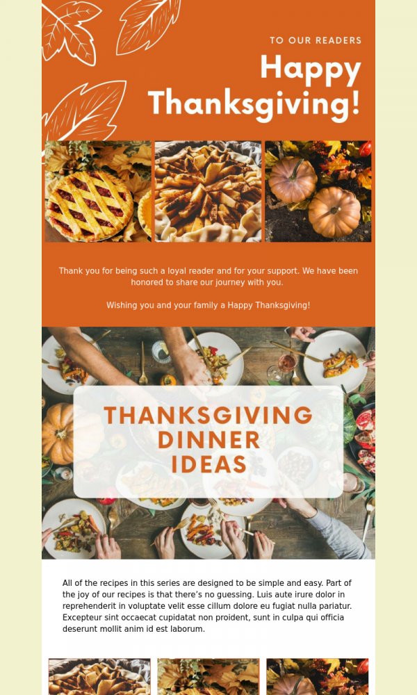 Free Thanksgiving Day Newsletter Templates |Publicate