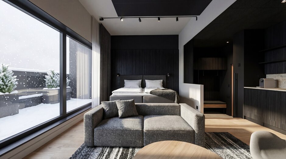 Havainnekuva uudesta hotellista. Kuva: PAVE Arkkitehdit Oy