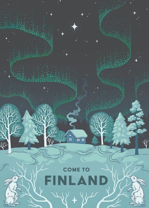 Northern Lights Over the Cottage, Tiina Jatkola