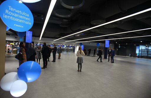 Rovaniemen lentoasema laajeni tuhannella neliömetrillä lähtöaulassa.