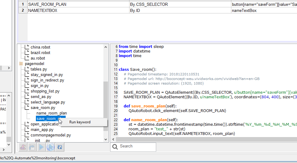 ProjectTreeRunKeyword