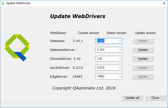 UpdateWebDrivers