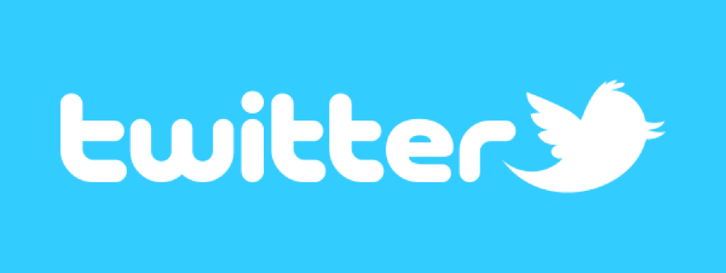 Twitter logo with white bird on blue background
