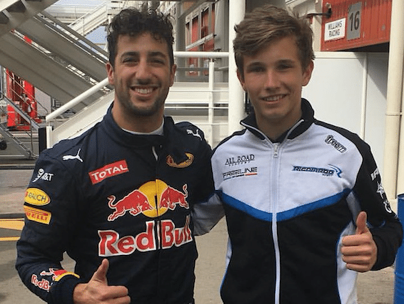 Christian Lundgaard mødte sit store idol Daniel Ricciardo
