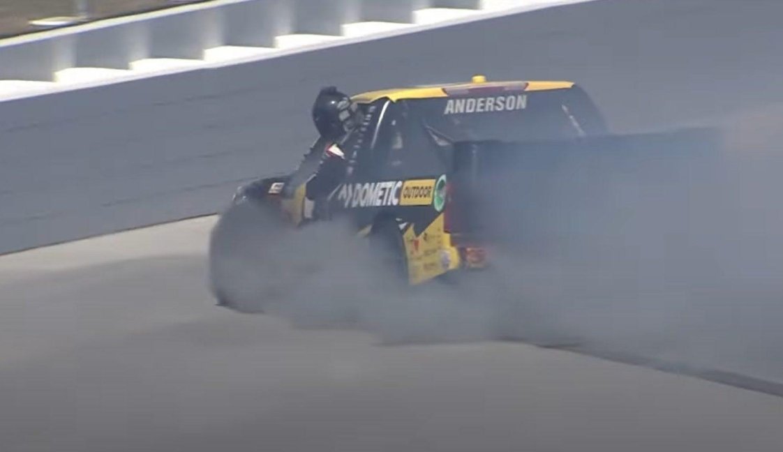 Nascar flaming hot crash screenshot