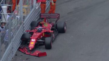 Leclerc monaco crash screen