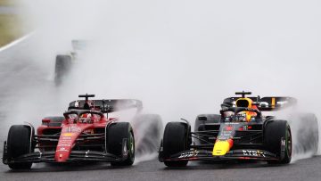 Verstappen Leclerc Japan start